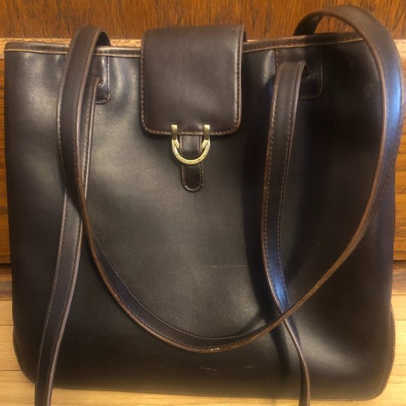Liz Claiborne Handbags - Vintage Liz Claiborne Lush Brown Leather Classic Shoulder Bag / Satchel